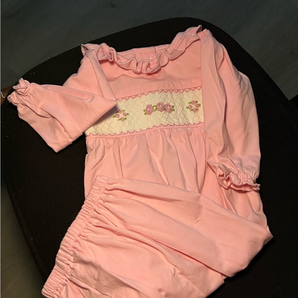 True & Co. Pink Kids Pajama Set with Floral Detail